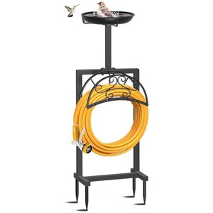 Soporte de metal resistente para manguera de jardín, gancho desmontable de hierro forjado para manguera de agua, estante de almacenamiento para manguera de césped - Product Image 1