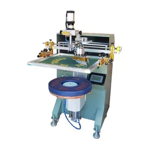 Mesin cetak layar bulat multiwarna mesin cetak layar presisi tinggi untuk botol kaca kosmetik