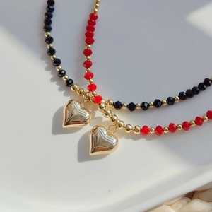 Kkhandmade el yapımı kristal kolye gerdanlık bohem tarzı kalp kolye boncuk çiçek desen ile kadın moda parti hediye için - Product Image 2