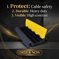 XINYE Rampe de protection professionnelle en caoutchouc PVC pour câbles et cordons, protection de fils et tuyaux, 3 canaux, rampe de ralentissement 1-5 mph