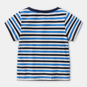 Importateur en gros de produits chinois en Inde, Delhi, t-shirt à manches courtes rayé en coton extensible pour garçon, 100% coton - Product Image 5