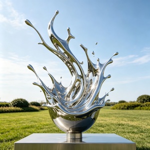 Escultura Moderna de Lujo en Acero Inoxidable con Tratamiento Anticorrosión, Gran Estatua de Arte Metálico Abstracto, Hecha a Mano y Personalizable para Espacios Urbanos - Product Image 2