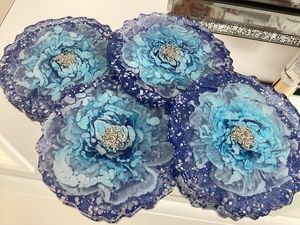 Luxury Handmade Eco-Friendly Customized <b>Epoxy</b> <b>Resin</b> Drink Coasters High Quality Tabletop Insulation Pads for Hotels Resorts - Product Image 6