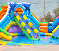 Toboggan Gonflable Commercial pour Enfants avec Piscine et Château Gonflable Combo - Maison de Rebondissances et Glissade Aquatique
