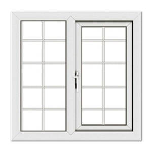 Mejor precio de fábrica Upvc doble esmalte diseño francés vinilo columpio vidrio abatible ventanas de Pvc con acero de hierro - Product Image 1