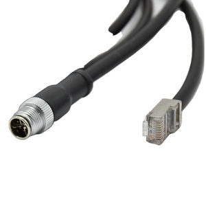 Conector <span class=keywords><strong>M12</strong></span> Cable PUR de 8 pines Adaptador industrial a cable <span class=keywords><strong>RJ45</strong></span> Negro IP67 Alimentación Macho <span class=keywords><strong>Rj45</strong></span> Hembra <span class=keywords><strong>M12</strong></span> X Conector de código - Product Image 1