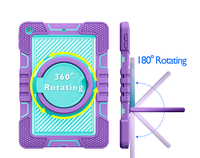 Étui antichoc pour iPad 9ème génération 10,2 pouces, Housse de tablette robuste et résistante avec béquille rotative et support pour stylet