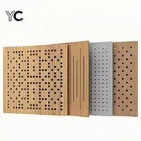 Panneaux en bois MDF rainurés, modernes, haut de gamme, acoustiques, ignifuges, imperméables et écologiques, matériau d'absorption acoustique pour extérieur
