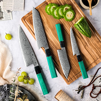 Ensemble de couteaux de cuisine damas Chef japonais professionnel Gyuto Kiritsuke Bunka couteau utilitaire avec manche en peigne en aluminium