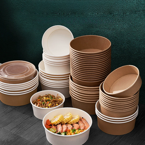 Baoren - Cajas y Tazones de Papel Biodegradables Desechables, Personalizables, de Grado Alimenticio, Ecológicos y a Prueba de Fugas para Envasar Bocadillos, Dulces y Comida para Llevar - Product Image 1