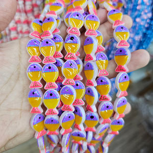 Cuentas de Cristal Pintadas a Mano con Forma de Pez, Cuentas de Cristal con Puntos, Cuentas de Amistad, Suministros de Joyería al por Mayor, <span class=keywords><strong>Holan</strong></span> HP0030 - Product Image 3