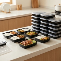 Boîte à lunch jetable en PP de 24 oz, compatible micro-ondes et résistante à la chaleur, sans BPA, récipient alimentaire classique pour la cuisine et les voyages