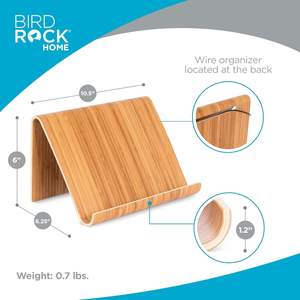 Support de tablette trépied en bambou Sofia + Sam, en bois naturel, pour liseuses électroniques, smartphones, organisateur de table de cuisine, livres portables - Product Image 2