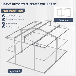 Cobertizo <span class=keywords><strong>de</strong></span> Almacenamiento Exterior <span class=keywords><strong>de</strong></span> 10x12 Pies, Estructura Reforzada, Cobertizo Metálico con Ventilación y Puerta con Cerradura, Cobertizos <span class=keywords><strong>Grandes</strong></span> para Almacenamiento <span class=keywords><strong>de</strong></span> Herramientas <span class=keywords><strong>de</strong></span> <span class=keywords><strong>Jardín</strong></span> - Product Image 2