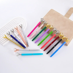 Bolígrafo de cristal personalizado de alta calidad con diamantes, bolígrafo con diamantes en la parte superior con logotipo personalizado para regalo de niñas - Product Image 2