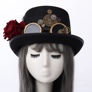 <strong>Halloween</strong> Hat Steampunk Top Hat Classic Goggles Roses Vintage <strong>Accessories</strong> Set for <strong>Adult</strong> - Product Image 4
