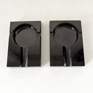 Cenicero Cuadrado <span class=keywords><strong>de</strong></span> Porcelana Negra Clásico con Logotipo Personalizado, Cenicero <span class=keywords><strong>de</strong></span> Cristal para Cigarros con Caja <span class=keywords><strong>de</strong></span> Regalo - Product Image 6