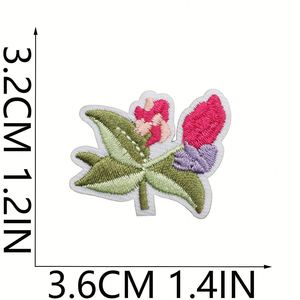 Parches Termoadhesivos de Fieltro Pequeños, Hechos a Mano, con Bordado de Flores Coloridas, para Ropa, Accesorios, Sombreros y Prendas - Product Image 2