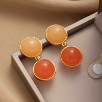 Nouvelles Boucles d'Oreilles Pendantes Modernes et Tendance en Résine Plaqué Or, Couleurs Vives, Style Créatif, pour Femme, Idéal Cadeau