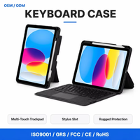 Étui Clavier Bluetooth pour iPad Pro 11/12.9 et iPad Air 10.9, Étui de Tablette Détachable en Cuir PU avec Rétroéclairage LED, Logo Personnalisé OEM