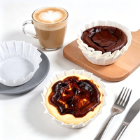 Papier sulfurisé pré-plié pour gâteaux, taille personnalisable, 6 pouces, jetable, pour cheesecake, papier de cuisson pour gâteau basque, 50 pièces