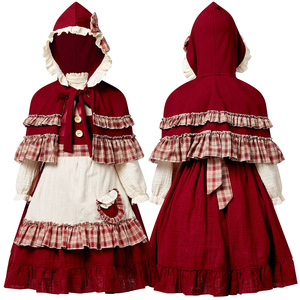 Personnalisation Festival Petite Fille Robe Halloween <span class=keywords><strong>Petit</strong></span> <span class=keywords><strong>Chaperon</strong></span> <span class=keywords><strong>Rouge</strong></span> Costume Enfants Conte De Fées Performance Costumes - Product Image 3