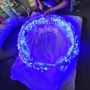 Esfera <span class=keywords><strong>LED</strong></span> Grande para Exteriores, Impermeable, para <span class=keywords><strong>Navidad</strong></span>, Bola de Luz Colgante Plegable para Exteriores - Product Image 6