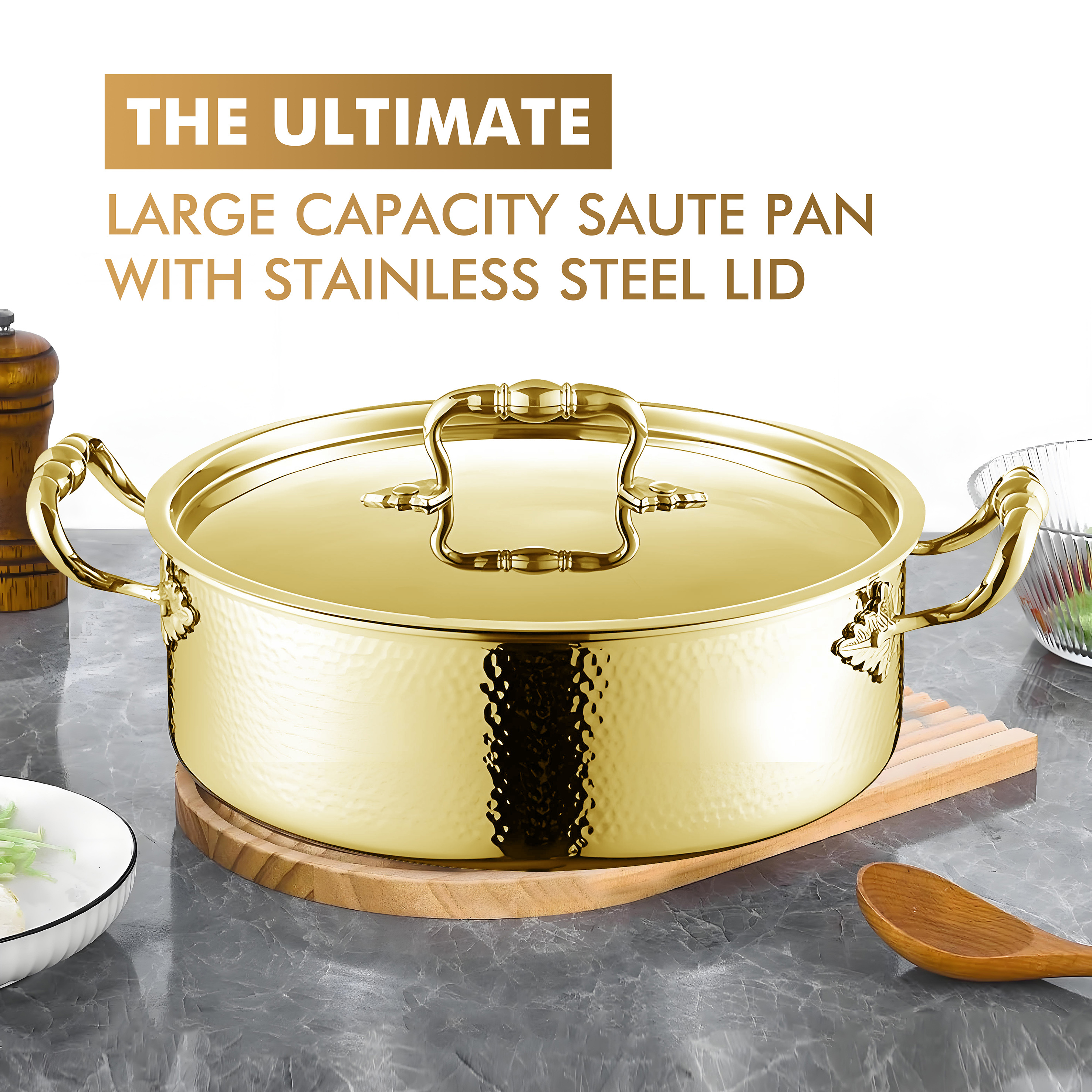 YIYIAN Modern Kitchenware Luxury Stainless Steel 304 Hot Pot 3 Layers Steel Cooking Pot Kitchen Cookware Set with Metal Lid · image 2