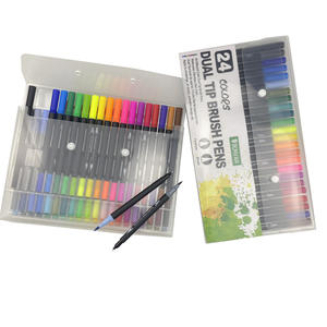 Meilleur cadeau pour enfants, marqueurs lavables artistiques, 12/24/36/48/60/72/100 couleurs, stylo marqueur à double pointe personnalisé, pointe fine et pinceau - Product Image 1
