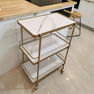 3 Tier Mobile Stainless Steel Storage Cart Rolling <b>Kitchen</b> Utility <b>Trolley</b> <b>with</b> <b>Wheels</b> Heavy Duty for Commercial Catering - Product Image 5