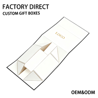 Boîte cadeau rigide magnétique pliable blanche personnalisée avec fermeture à ruban, boîte en papier d'emballage de luxe avec logo personnalisé pour mariage