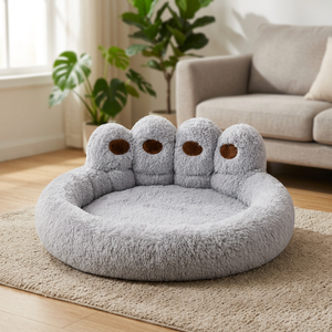 Cama Redonda para Mascotas de Peluche, Cama para Perros de Piel Sintética, Nido para Dormir para Gatos, Casa Interior Suave para Mascotas - Product Image 3