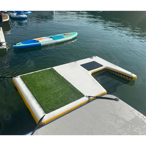 2025 nuevo diseño inflable Island Dog Beach & Ramp DWF inflable perro bote escalera <span class=keywords><strong>piscina</strong></span> cachorro rampa para perros pequeños y grandes - Product Image 2