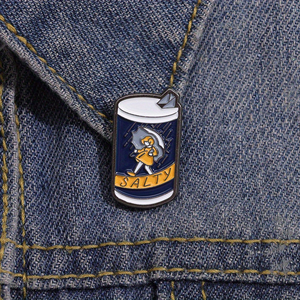 エナメル塩味缶ピンブローチ、バッグアクセサリー、メンズギフト - Product Image 3