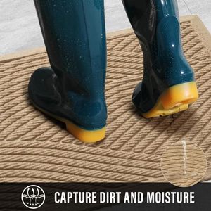 Tapete de Poliéster para Puerta, 29x17 Pulgadas, Rectangular, Antideslizante, Absorbente, Lavable a Máquina, para Interiores/Exteriores - Product Image 3