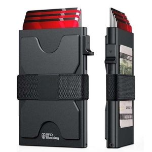 Schlanker katholischer Aluminium-Kreditkartenhalter für Herren, langlebig, erweiterbar, mit RFID-Schutz, minimalistisches Metall-Portemonnaie - Product Image 6