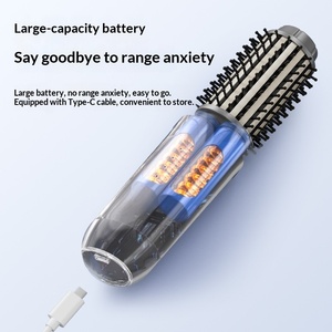 <span class=keywords><strong>Brosse</strong></span> Coiffante Portable Anti-Brûlure à Ions Négatifs 2-en-1 avec Soin des Cheveux, Peigne Lisseur et Boucleur à Dents Larges Rechargeable 2600 mAh - Product Image 5