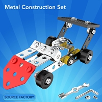 Kits de construction de voitures d'ingénierie DIY pour garçons, jouet éducatif de construction, jouets STEM, modèle de véhicules d'ingénierie en métal