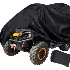 Penutup ATV mobil kain PVC tahan air tahan debu hitam Universal