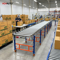 Convoyeur à rouleaux flexible multidirectionnel pour le transport de cartons, convoyeur à rouleaux télescopique pour la manutention de colis express