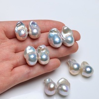 Perles de culture d'eau douce blanches baroques naturelles de qualité AAA, 13-15 mm, lustre brillant, trou semi-percé de 0,9 mm pour
