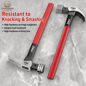 Marteau à griffes multi-usages 10oz 13oz, double encoche en V (grande et petite), extracteur de clous, poignée ergonomique, outil de bricolage et de menuiserie domestique - Product Image 1