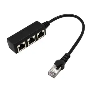 RJ45以太网分离器电缆1公对3母局域网适配器超级5类5e类6类7类互联网连接耦合器触点