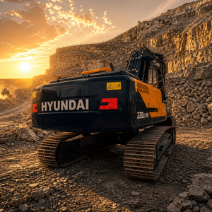 Excavatrice Hyundai 220LC-9S d'occasion, 22 tonnes, d'origine coréenne, hydraulique, sur chenilles, moteur 112 kW, pour vidéo de démonstration - Product Image 4