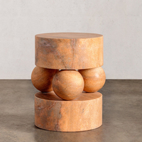 Table basse en marbre noir à veines, design moderne personnalisé, salon, pierre, base de table à 3 boules, table basse ronde en marbre