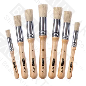 Hog Bristles Round Brush Hog Hair Stencil Brush DIY Craft Tools Decoration Paint Brush
