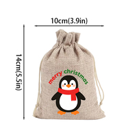 Sac en toile de jute de Noël 2026 10x14cm avec motifs DIY optionnels, sac en lin à cordon de serrage, pochette de haute qualité pour cadeaux et bonbons de Noël