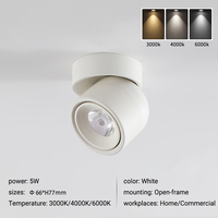 Spot de plafond rotatif à 360 degrés 5W 7W LED haute luminosité corps en aluminium monté en surface plafonnier