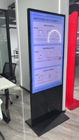 Pantalla LCD Ultrafina de 65 Pulgadas para Interiores, Tótem Digital con Pantalla Táctil Independiente, Señalización Digital, Animación para Tiendas Minoristas, Soporte SDK