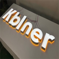 Pabrik DakeSign Grosir Logo Kustom Akrilik Solid LED Huruf Bercahaya Papan Nama Mobil Showroom Rumah Sakit Taman Papan Nama Komersial